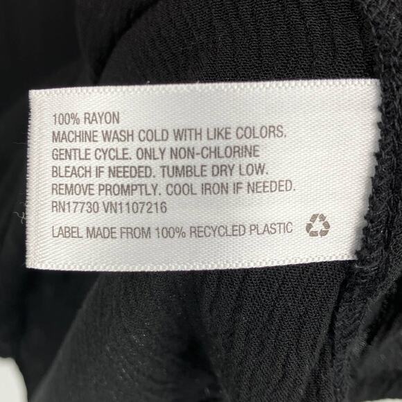 Mossimo Supply Co. Black Boho Gauzy Long Sleeve Keyhole Lightweight Mini Dress - Picture 4 of 8